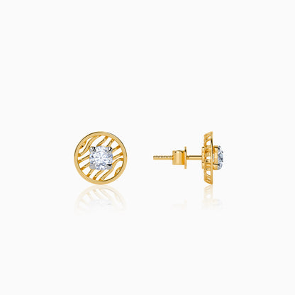 Gold Threaded Orbit Lab Grown Diamond Earrings