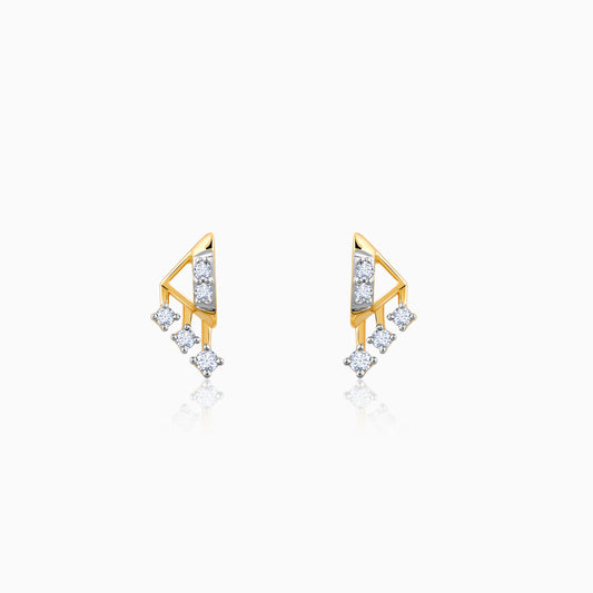 Gold Archer Diamond Earrings