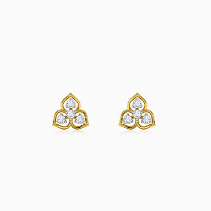Gold Clover Loop Lab Grown Diamond Earrings