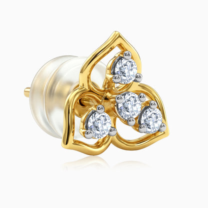 Gold Clover Loop Lab Grown Diamond Earrings