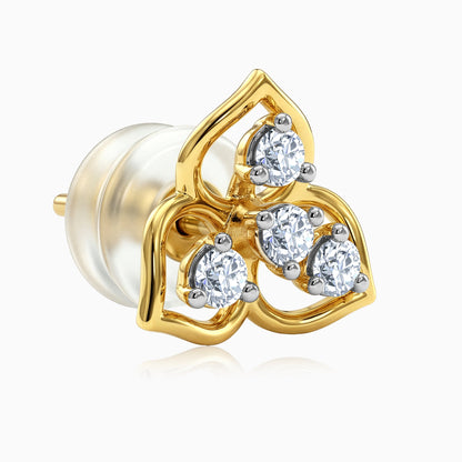 Gold Clover Loop Lab Grown Diamond Earrings