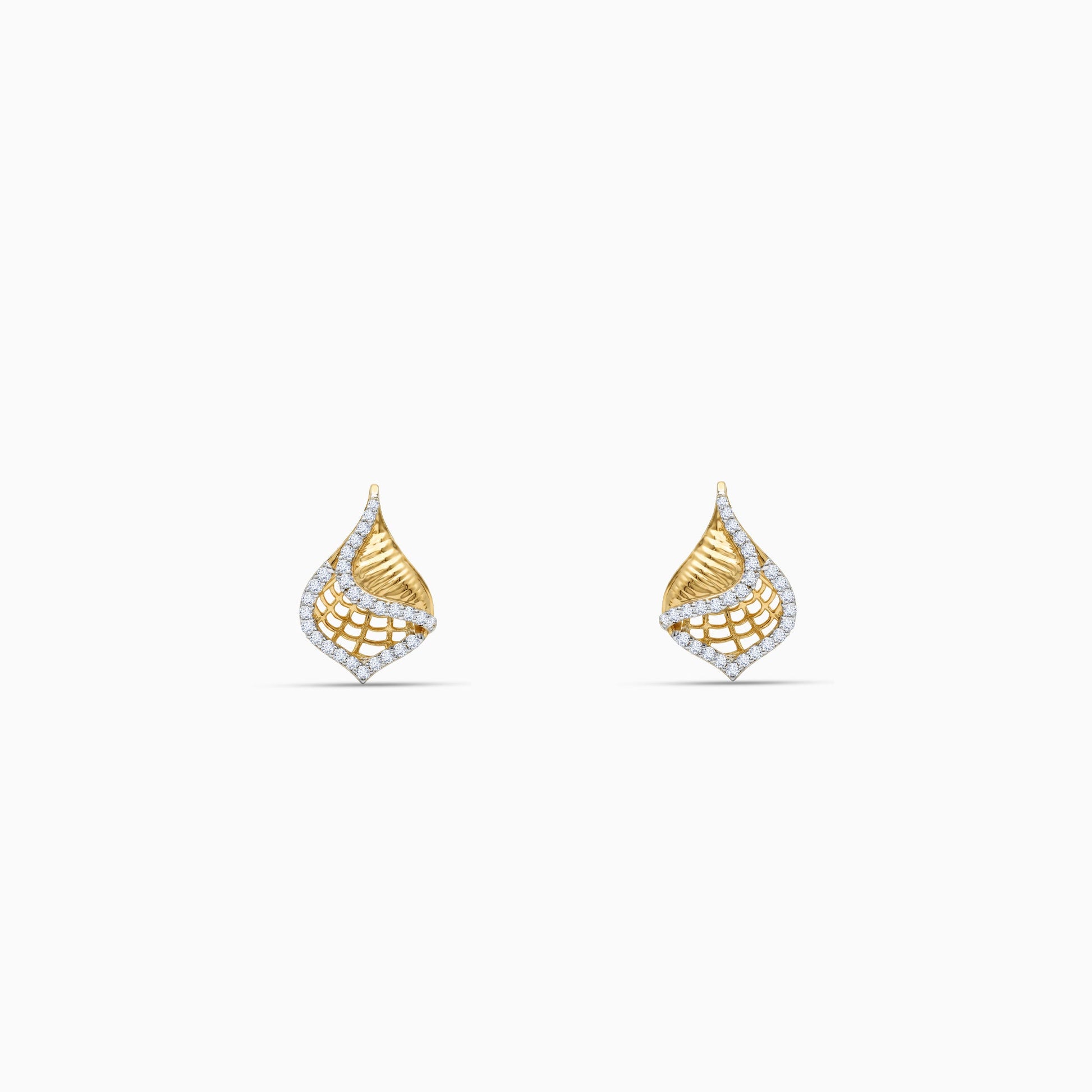 Gold Aurelia Mesh Lab Grown Diamond Earrings