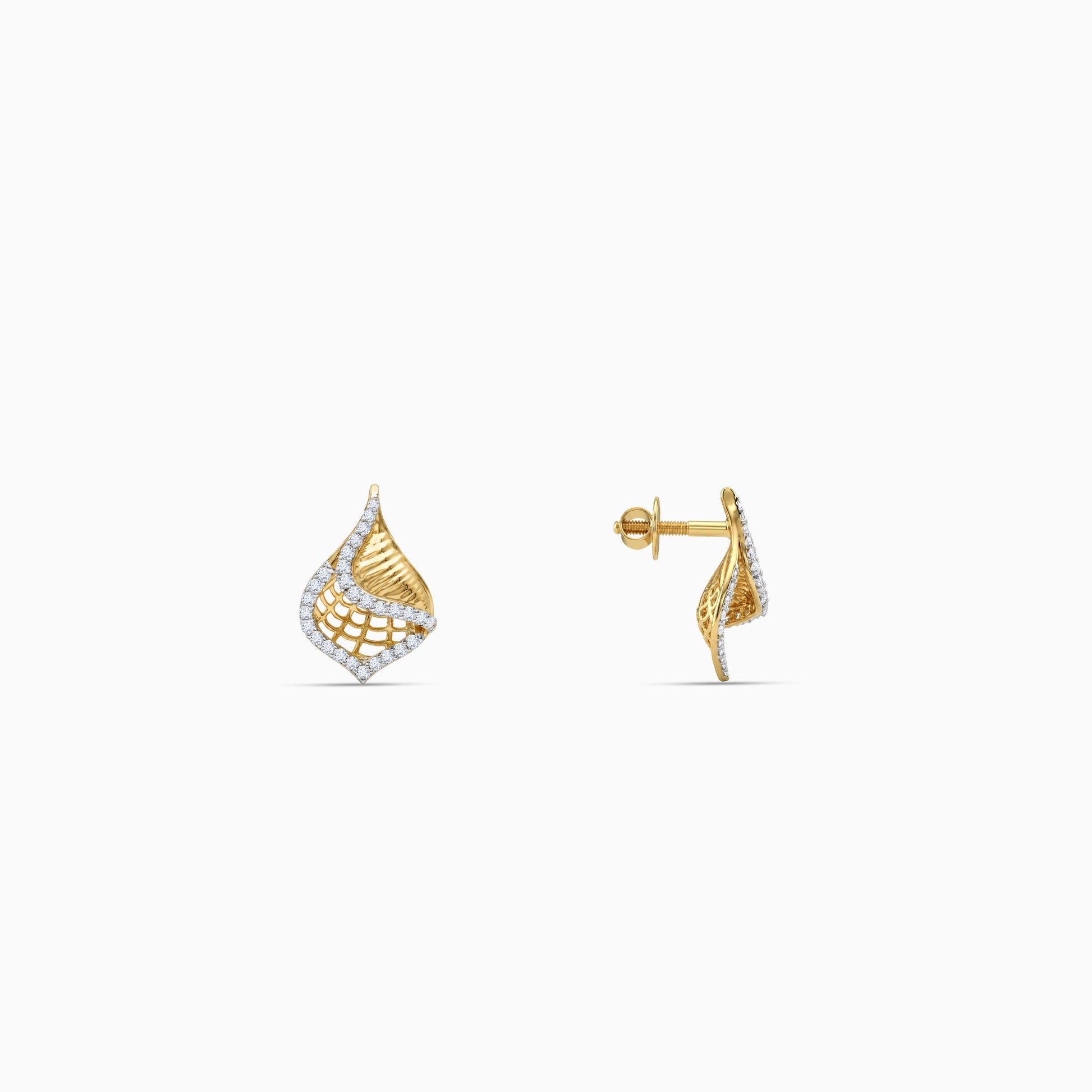 Gold Aurelia Mesh Lab Grown Diamond Earrings