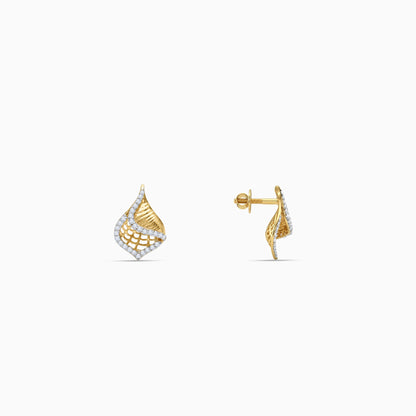 Gold Aurelia Mesh Lab Grown Diamond Earrings