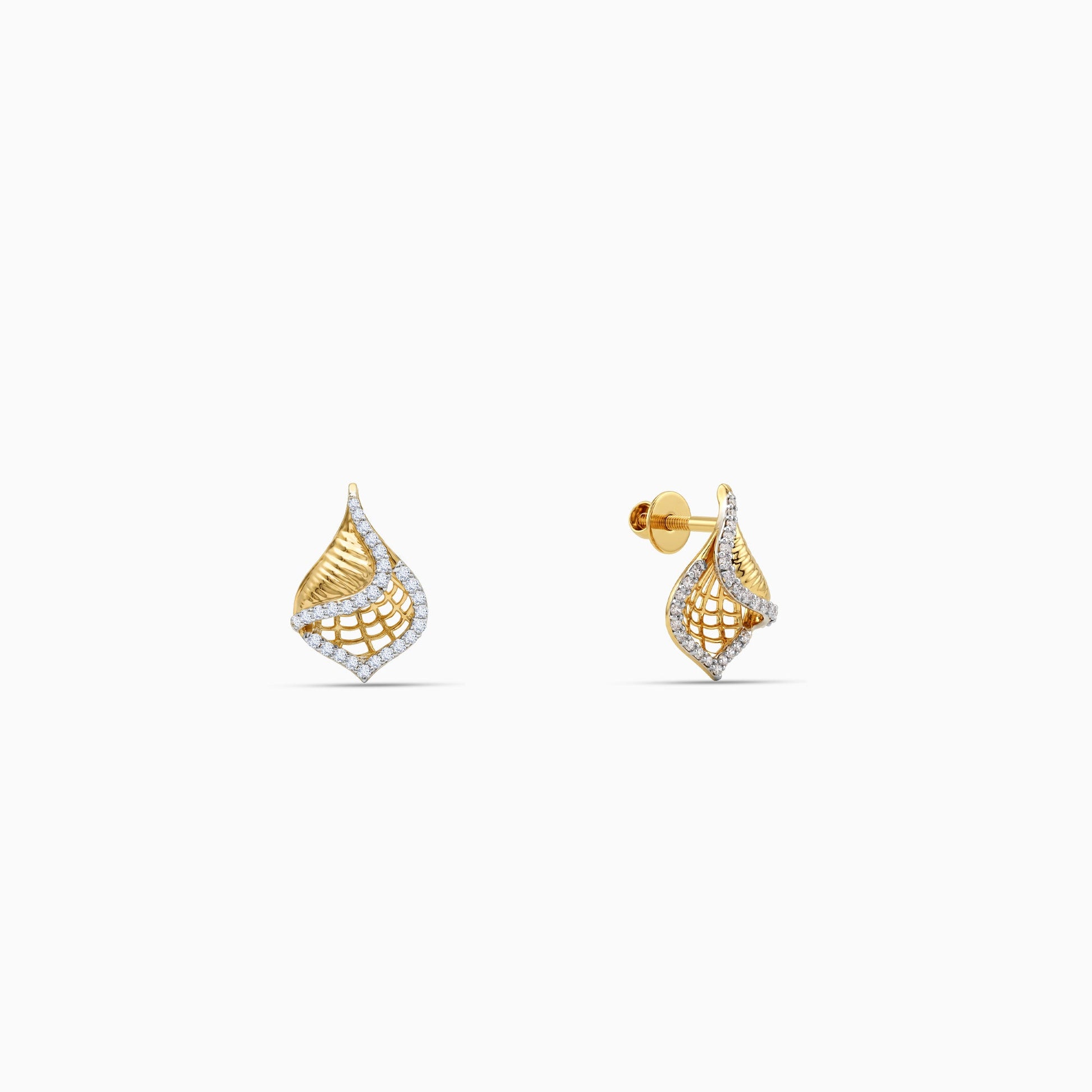 Gold Aurelia Mesh Lab Grown Diamond Earrings
