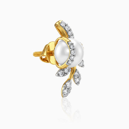 Anushka Sharma Gold Midnight Bloom Lab Grown Diamond Earrings