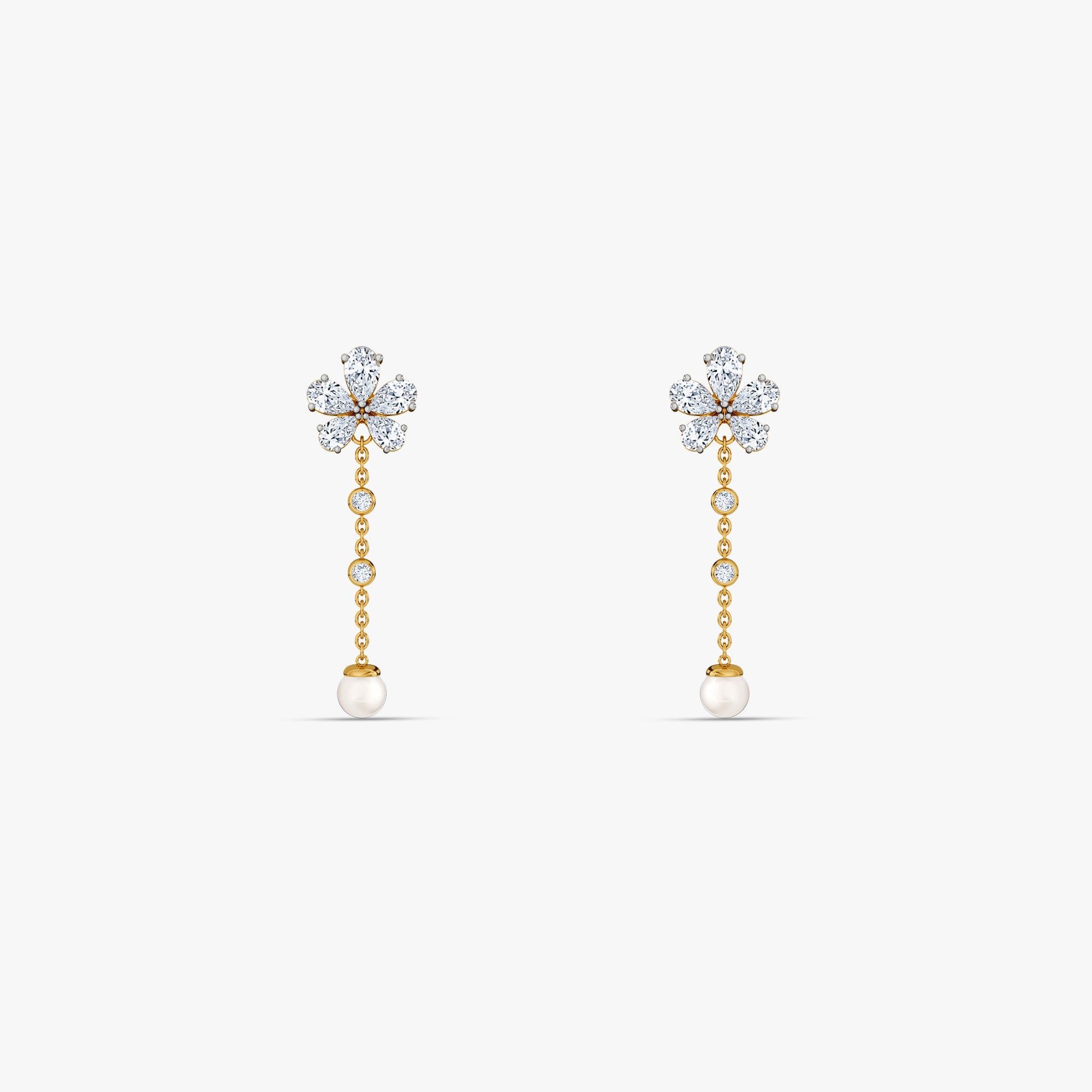 Gold Petal Amour Lab Grown Diamond Earrings