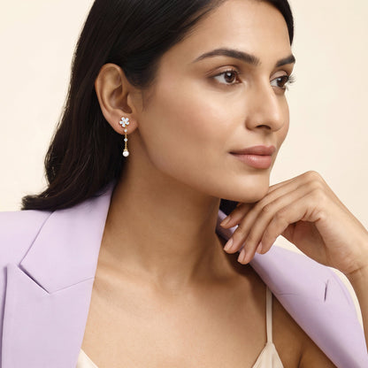 Gold Petal Amour Lab Grown Diamond Earrings