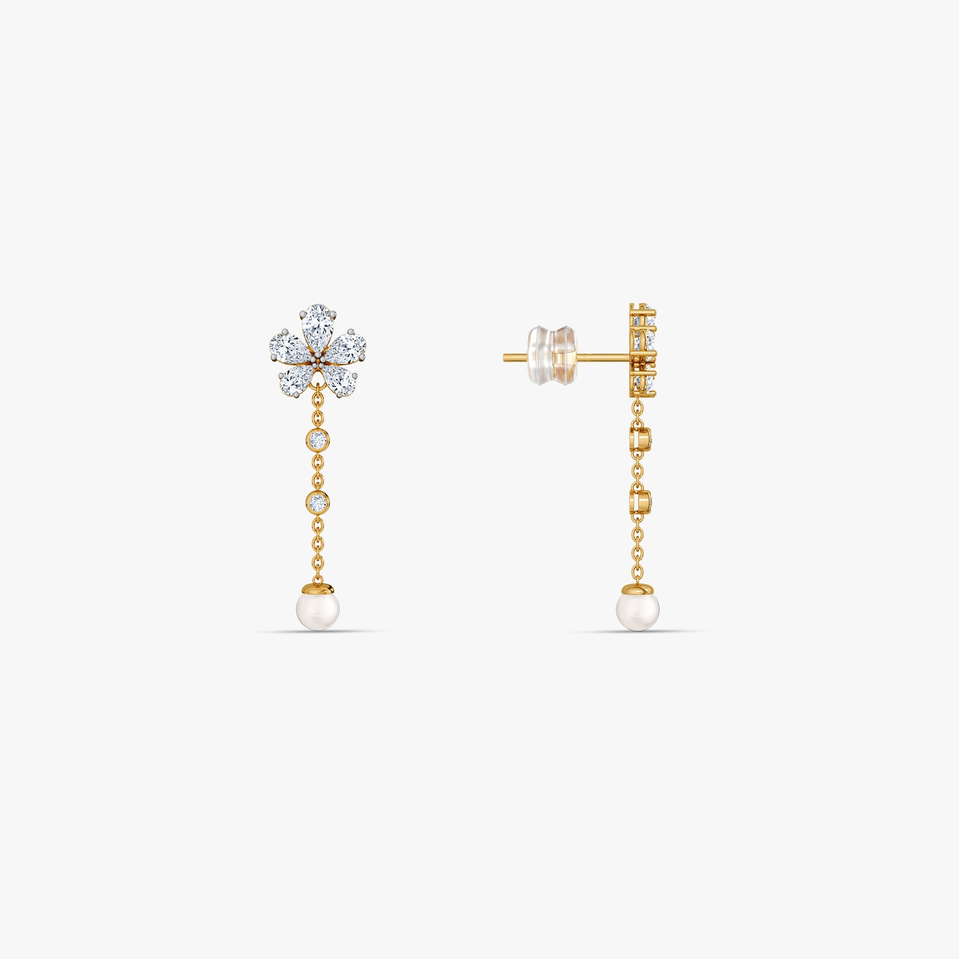 Gold Petal Amour Lab Grown Diamond Earrings