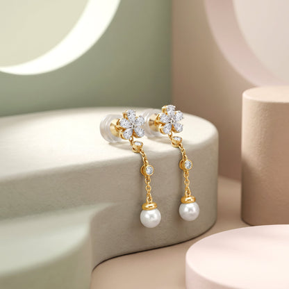 Gold Petal Amour Lab Grown Diamond Earrings