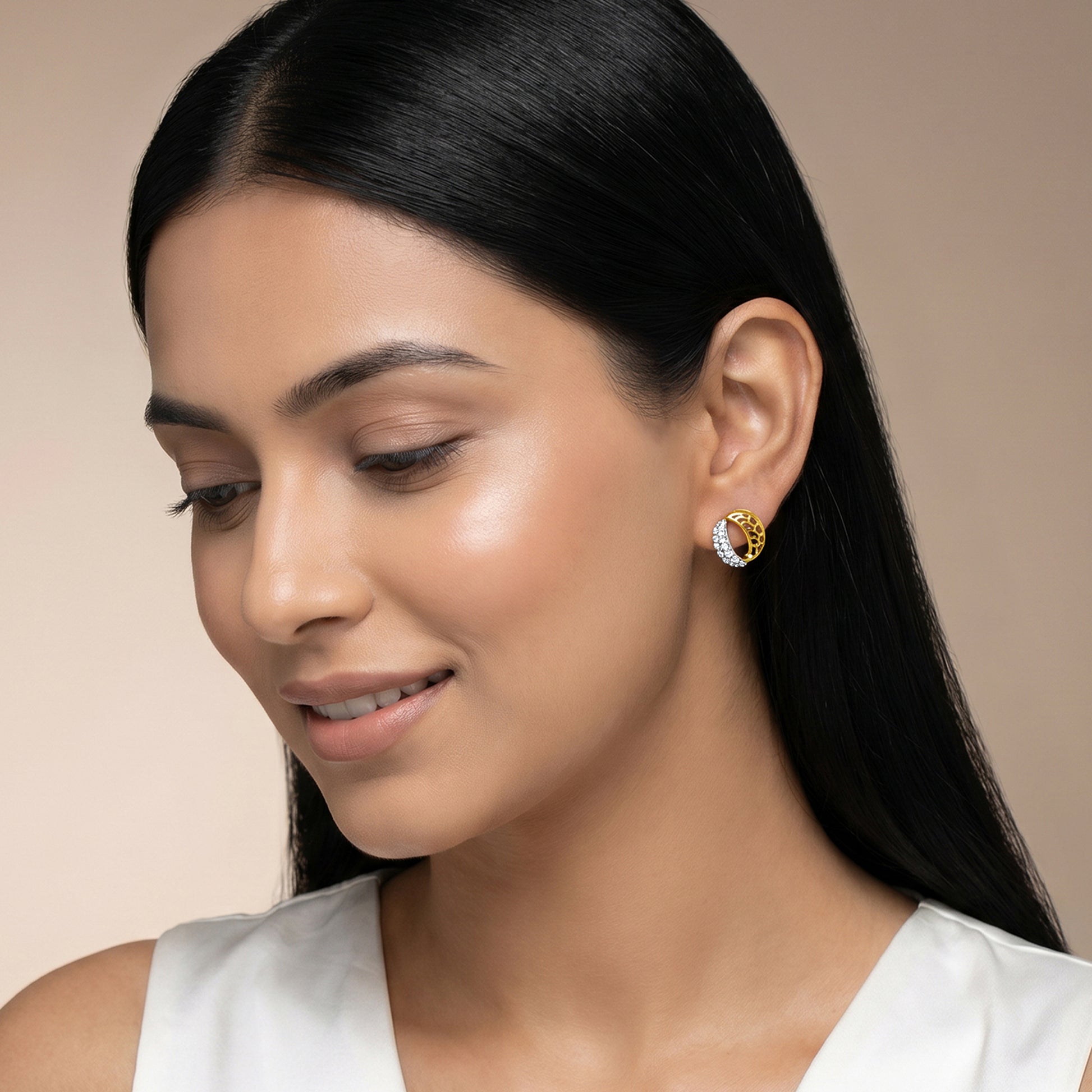 Gold Moonveil Lab Grown Diamond Earrings