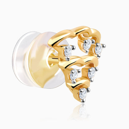 Gold Pyramid Diamond Studs