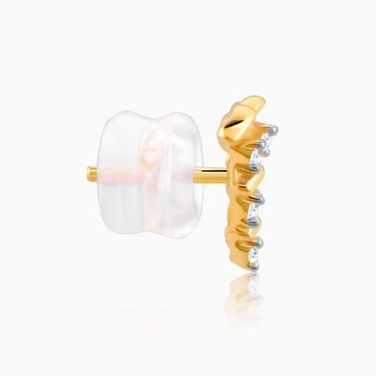 Gold Pyramid Diamond Studs