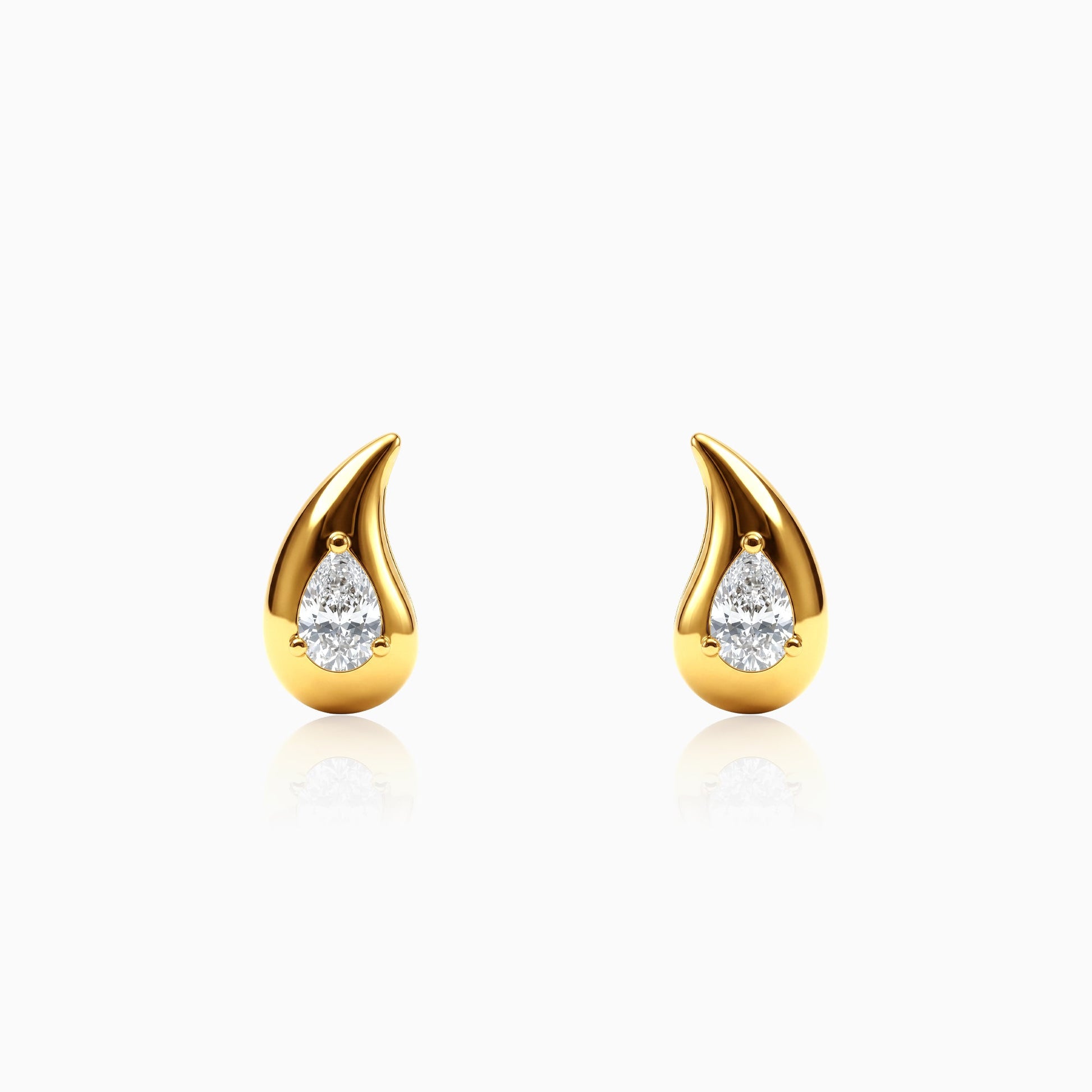 Gold Ember Curve Lab Grown Diamond Earrings