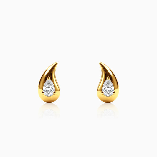 Gold Ember Curve Lab Grown Diamond Earrings