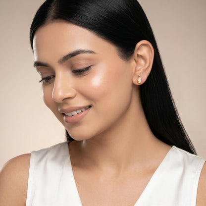 Gold Ember Curve Lab Grown Diamond Earrings