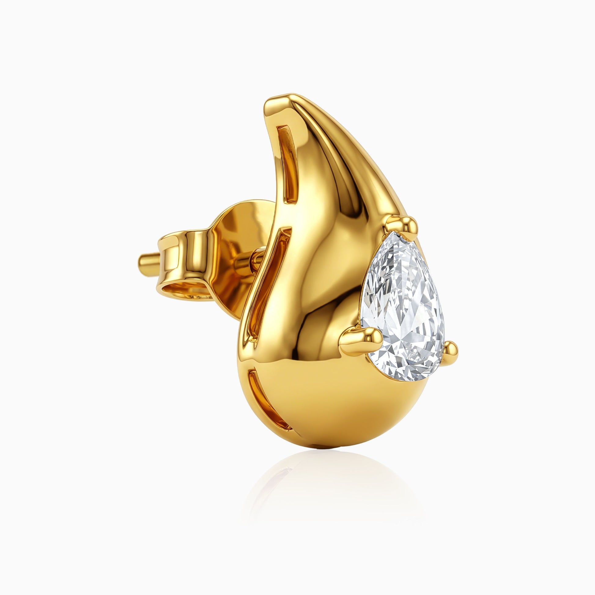 Gold Ember Curve Lab Grown Diamond Earrings