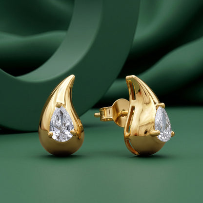 Gold Ember Curve Lab Grown Diamond Earrings