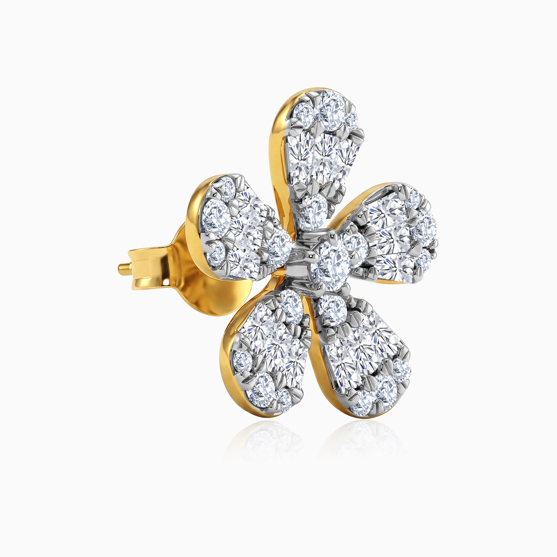 Gold Bloom Bold Lab Grown Diamond Earrings