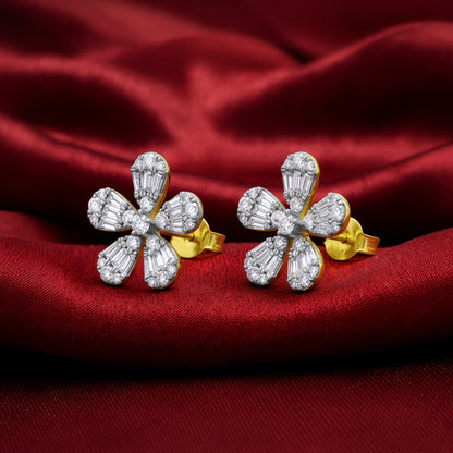 Anushka Sharma Gold Bloom Bold Lab Grown Diamond Earrings