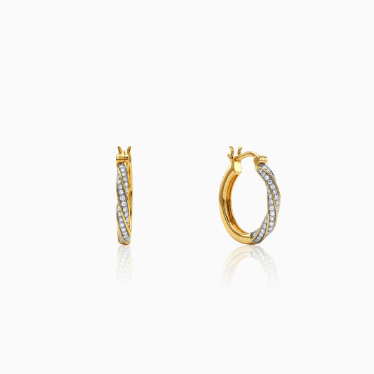 Gold Twisted Radiance Lab Grown Diamond Hoop Earrings
