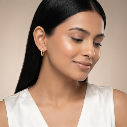 Anushka Sharma Gold Twisted Radiance Lab Grown Diamond Hoop Earrings