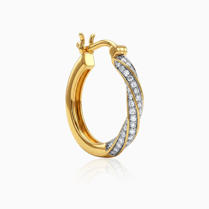 Anushka Sharma Gold Twisted Radiance Lab Grown Diamond Hoop Earrings