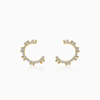 Gold Crystal Orbit Lab Grown Diamond Earrings