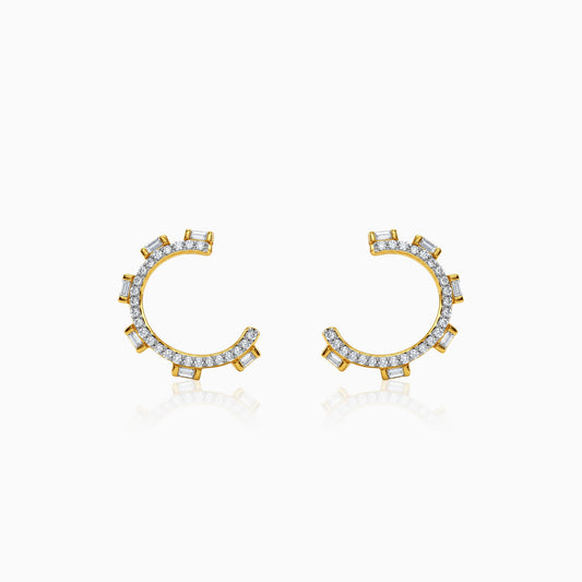 Anushka Sharma Gold Crystal Orbit Lab Grown Diamond Earrings