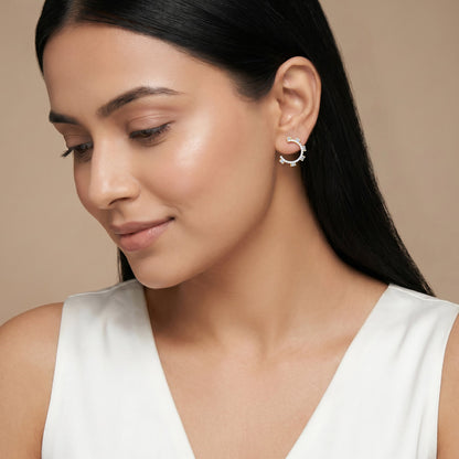 Gold Crystal Orbit Lab Grown Diamond Earrings