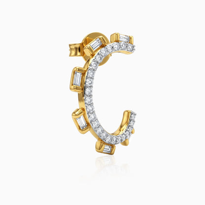 Gold Crystal Orbit Lab Grown Diamond Earrings