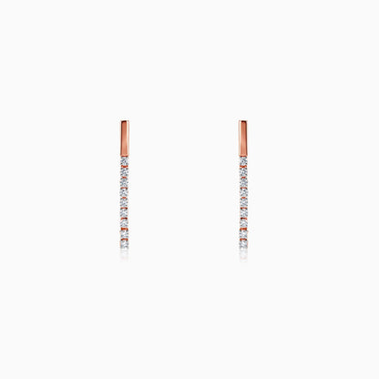 Anushka Sharma Rose Gold Skyline Drop Lab Grown Diamond Earrings
