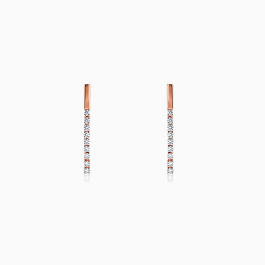 Rose Gold Skyline Drop Lab Grown Diamond Earrings