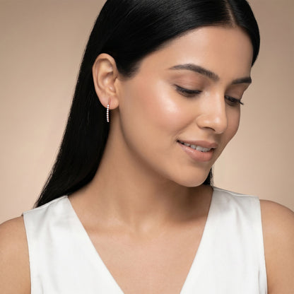 Anushka Sharma Rose Gold Skyline Drop Lab Grown Diamond Earrings