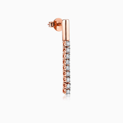 Anushka Sharma Rose Gold Skyline Drop Lab Grown Diamond Earrings