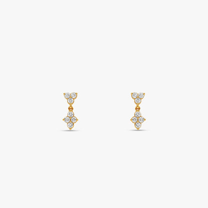 Gold Fleur Dusk Lab Grown Diamond Earrings