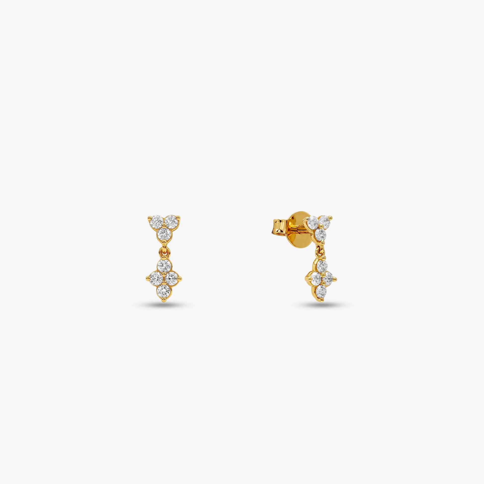 Gold Fleur Dusk Lab Grown Diamond Earrings