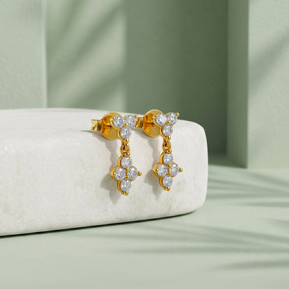 Gold Fleur Dusk Lab Grown Diamond Earrings