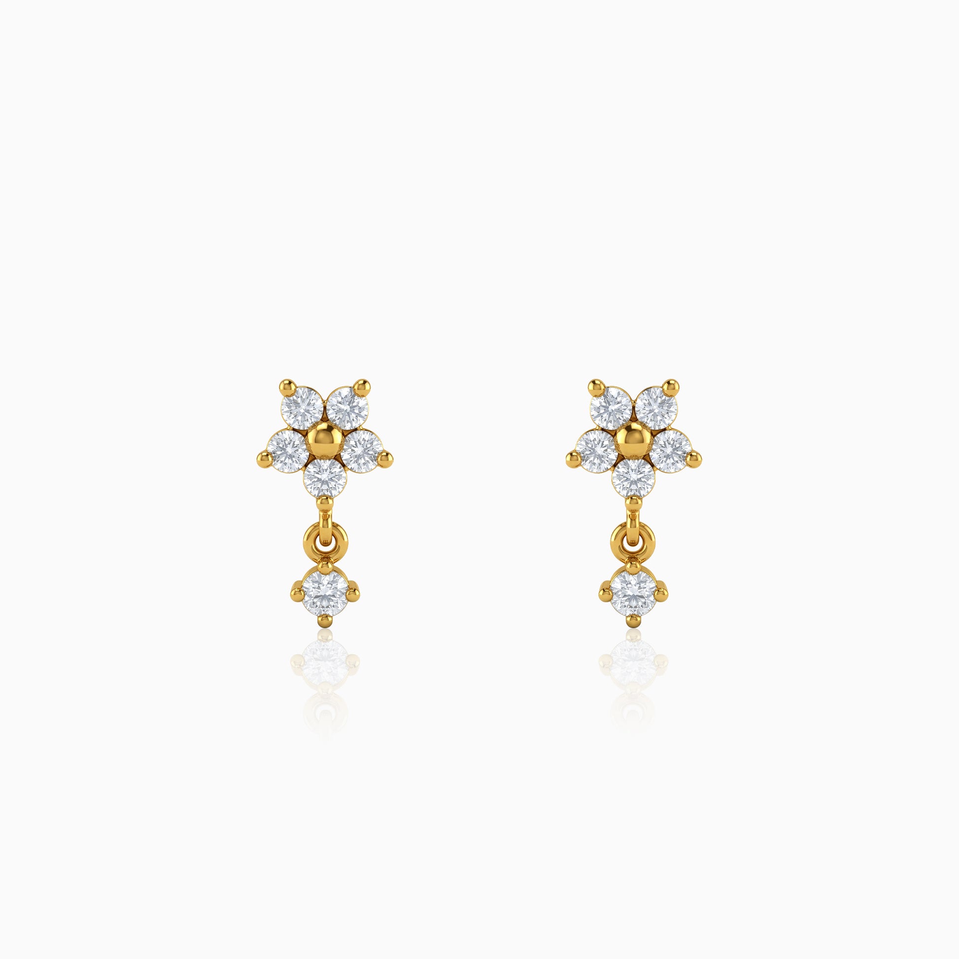 Gold Divine Blossom Lab Grown Diamond Earrings
