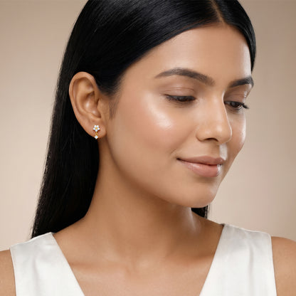 Gold Divine Blossom Lab Grown Diamond Earrings