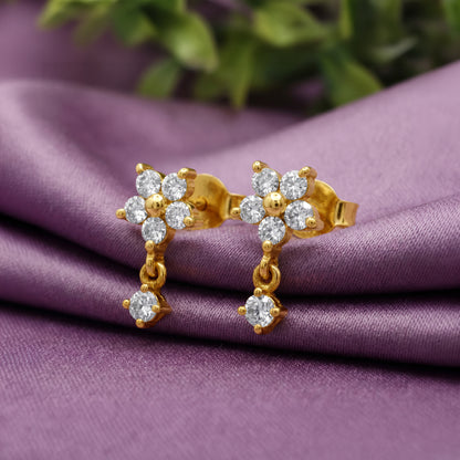 Gold Divine Blossom Lab Grown Diamond Earrings