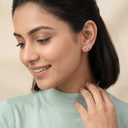 Gold Etoile Arc Lab Grown Diamond Earrings