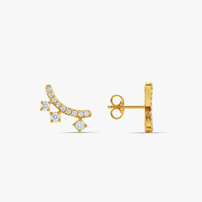 Gold Etoile Arc Lab Grown Diamond Earrings