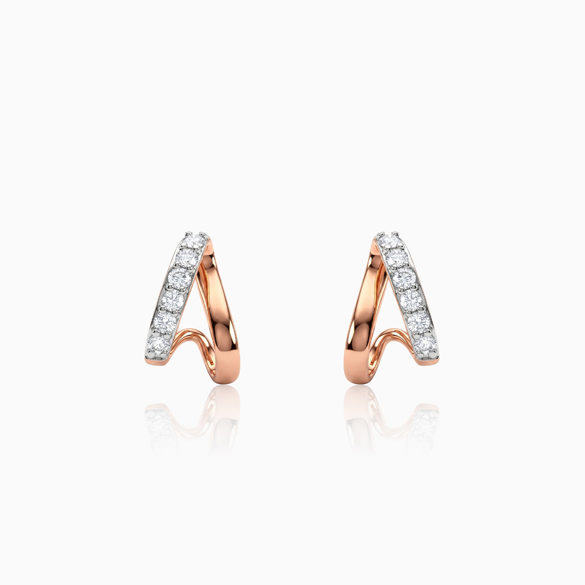 Rose Gold Monogram Eclat Lab Grown Diamond Earrings