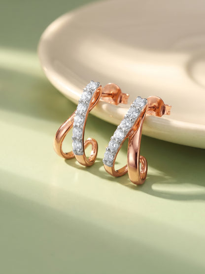 Rose Gold Monogram Eclat Lab Grown Diamond Earrings