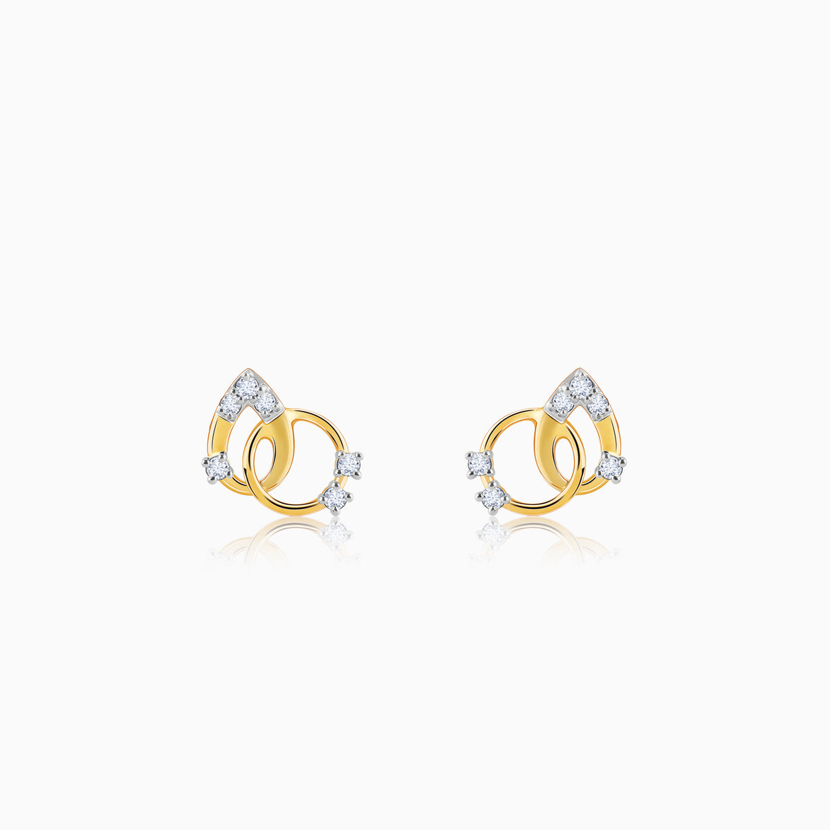 Gold Petioles Diamond Studs