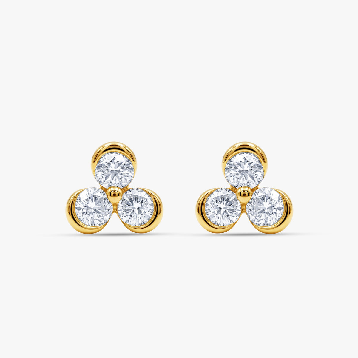 Gold Fleurette Spark Lab Grown Diamond Earrings