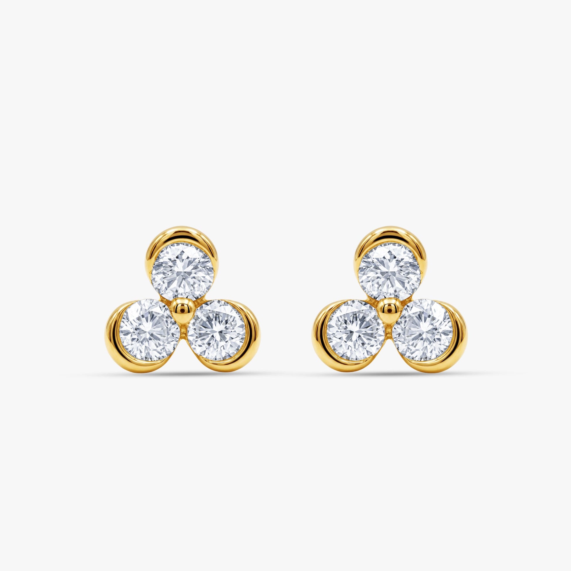 Gold Fleurette Spark Lab Grown Diamond Earrings