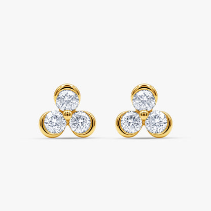 Gold Fleurette Spark Lab Grown Diamond Earrings