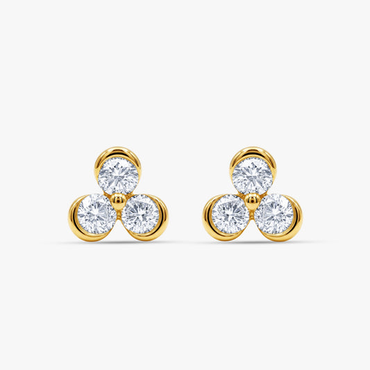 Gold Fleurette Spark Lab Grown Diamond Earrings